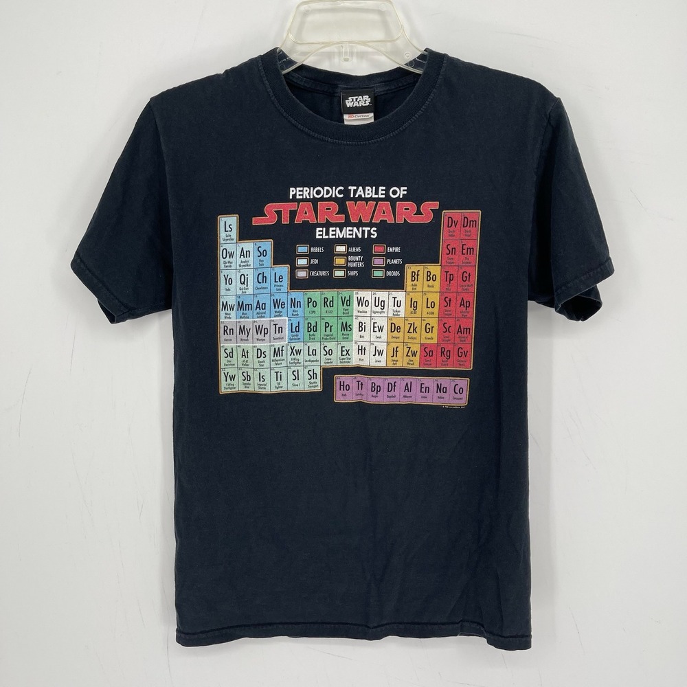 Fruit of the Loom Star Wars Men's Black Periodic Table Graphic T-Shirt Size S